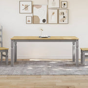 Eettafel 180x90x75 cm massief grenenhout grijs
