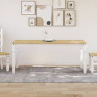 Dining Table Corona 180x90x75 cm Solid Pine Wood White