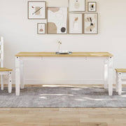 Eettafel 180x90x75 cm massief grenenhout wit