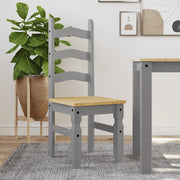 Eetkamerstoelen 2 stuks grenenhout grijs 42x47x107 cm