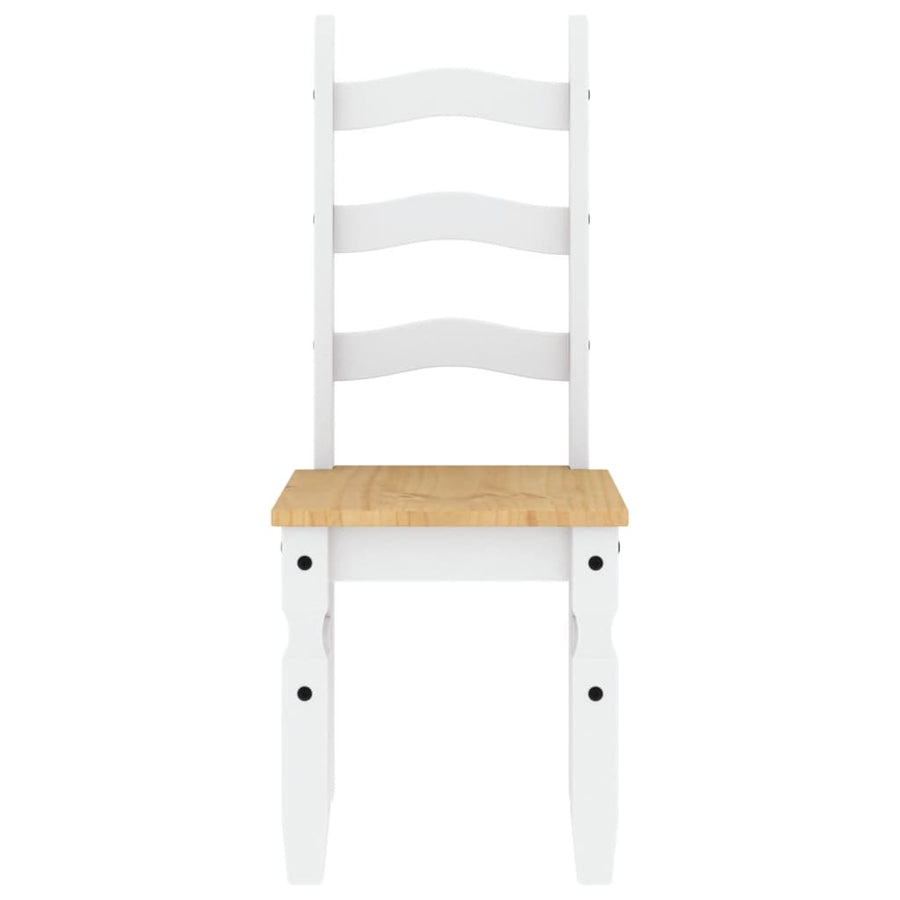 Eetkamerstoelen 2 st Corona 42x47x107 cm grenenhout wit