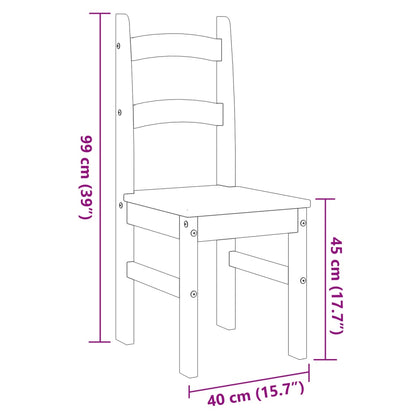 Eetkamerstoelen 2 st 40x46x99 cm massief grenenhout grijs