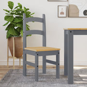 Eetkamerstoelen 2 st massief grenenhout grijs 40x46x99 cm