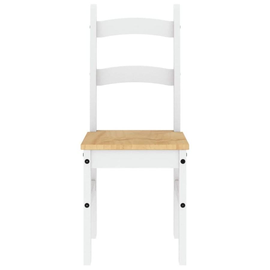 Eetkamerstoelen 2 st 40x46x99 cm massief grenenhout wit