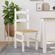 Eetkamerstoelen 2 st massief grenenhout wit