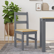 Eetkamerstoelen Panama 2 stuks grenenhout grijs 40x46x90 cm
