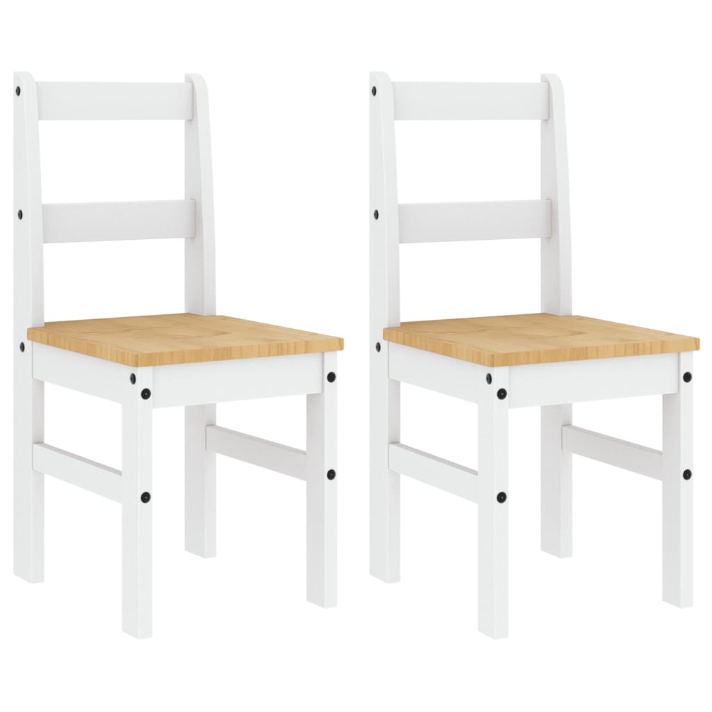 Eetkamerstoelen 2 st Panama 40x46x90 cm grenenhout wit