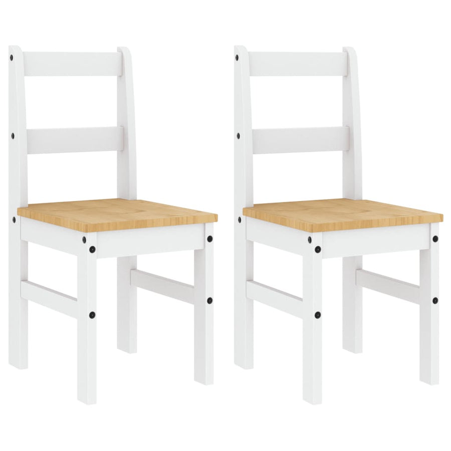 Eetkamerstoelen 2 st Panama 40x46x90 cm grenenhout wit