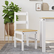 Eetkamerstoelen 2 st grenenhout wit 40x46x90 cm