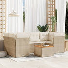 7-Delige Loungeset Met Kussens Poly Rattan Beige beige and cream