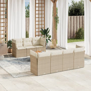Loungeset 8-delig poly rattan beige