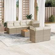 Loungeset 8-delig poly rattan beige
