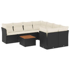 Loungeset 9-delig poly rattan zwart