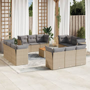 Loungeset 13-delig poly rattan beige