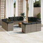 3-Delige Loungeset Met Kussens Poly Rattan Grijs