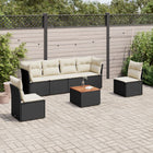 Loungeset 7-delig poly rattan zwart