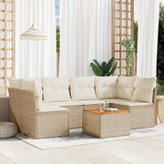 Loungeset 7-delig poly rattan beige