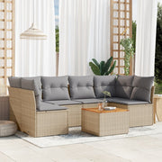 Loungeset 7-delig poly rattan beige