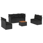 8-Delige Loungeset Met Kussens Poly Rattan Zwart