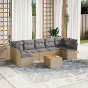 Loungeset 8-delig poly rattan beige