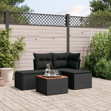5-Delige Loungeset Met Kussens Poly Rattan Zwart