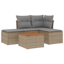 5-Delige Loungeset Met Kussens Poly Rattan Beige
