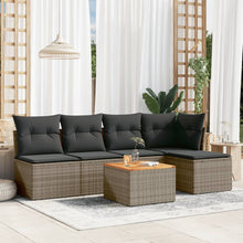 6-Delige Loungeset Met Kussens Poly Rattan Grijs