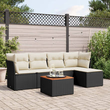 6-Delige Loungeset Met Kussens Poly Rattan Zwart