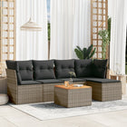 Loungeset 6-delig poly rattan grijs