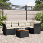 Loungeset 6-delig poly rattan zwart