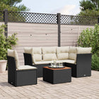 Loungeset 6-delig poly rattan zwart
