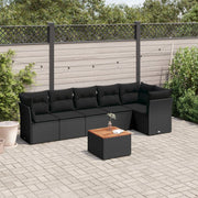 Loungeset 7-delig poly rattan zwart