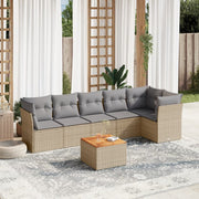 Loungeset 7-delig poly rattan beige