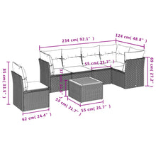 7-Delige Loungeset Met Kussens Poly Rattan Beige