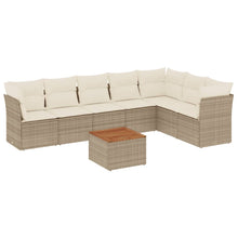 8-Delige Loungeset Met Kussens Poly Rattan Beige