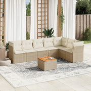 Loungeset 8-delig poly rattan beige