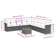 10-Delige Loungeset Met Kussens Poly Rattan Beige