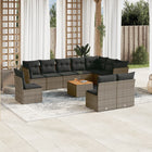 -Delige Loungeset Met Kussens Poly Rattan Grijs