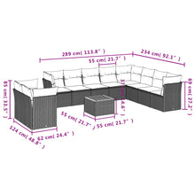11-Delige Tuinset Met Kussens Poly Rattan Beige