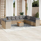 Loungeset 12-delig poly rattan beige