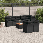 Loungeset 9-delig poly rattan zwart