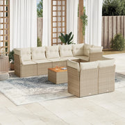 Loungeset 9-delig poly rattan beige