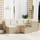 7-Delige Loungeset Met Kussens Poly Rattan Beige beige and cream