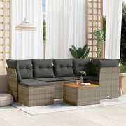 Loungeset 7-delig poly rattan grijs