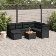 Loungeset 8-delig poly rattan zwart