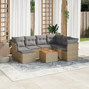 Loungeset 8-delig poly rattan beige