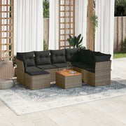 Loungeset 8-delig poly rattan grijs