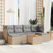 7-Delige Loungeset Met Kussens Poly Rattan Beige