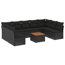 0-Delige Loungeset Met Kussens Poly Rattan Zwart