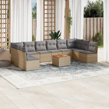 11-Delige Tuinset Met Kussens Poly Rattan Beige